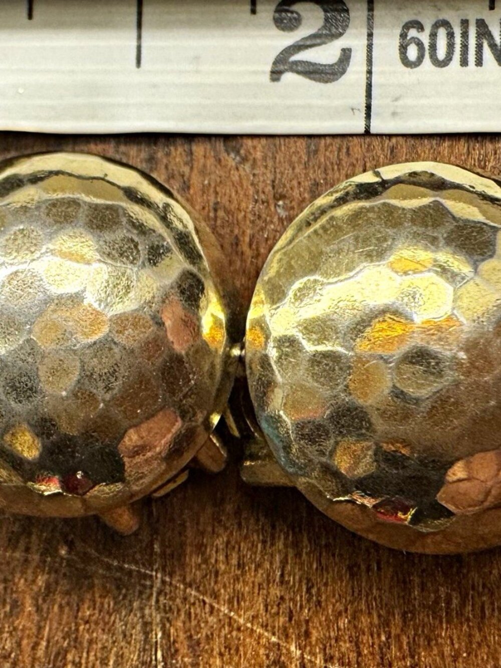 Dior Signed Gold Tone Hammered Round Clip-On Earrings MA.27384B